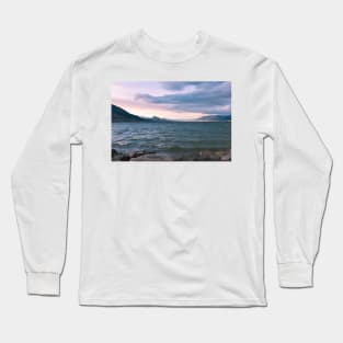 Storm Waves and Sunset Sky on Okanagan Lake Long Sleeve T-Shirt